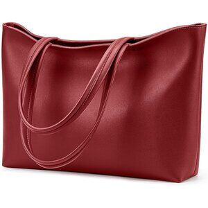 Elegant KALIDI Faux Leather Shoulder Bag with Zippers - Perfect for Work & Play